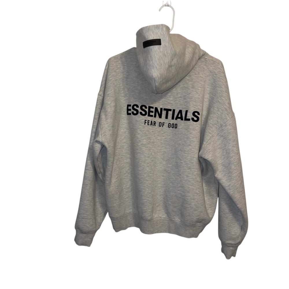 Essentials heather Gray Blue Hoodie Sweatshirt Fear of God M